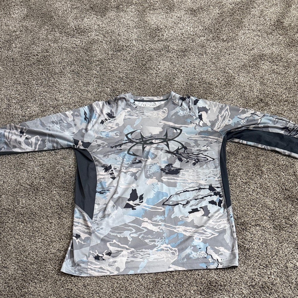 Under armour Gray and Blue Camo Long Sleeve Shirt